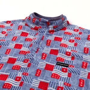 Southern Marsh Mens Large 1/4‎ Zip Abstract Flags Fleece AOP Hiking Outdoors